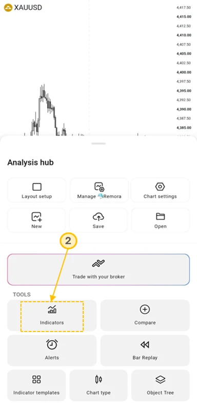 Install Remora indicator on mobile, step 2