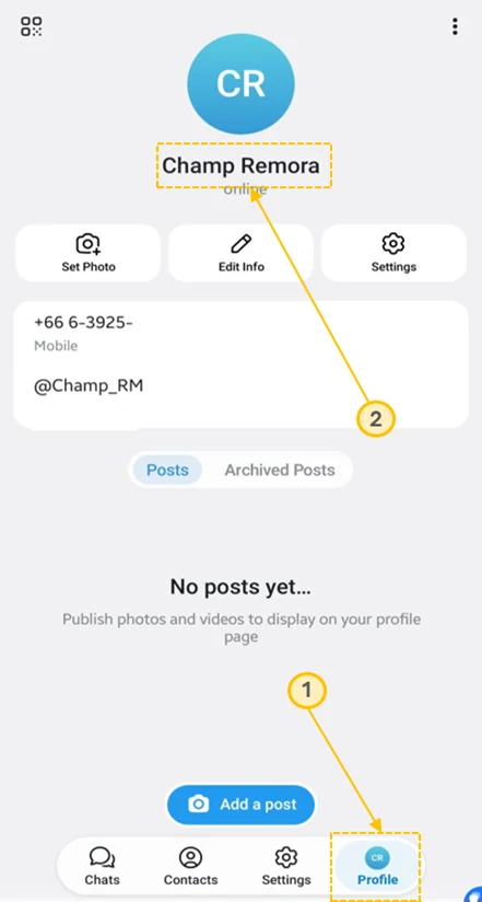 How to find your Telegram name